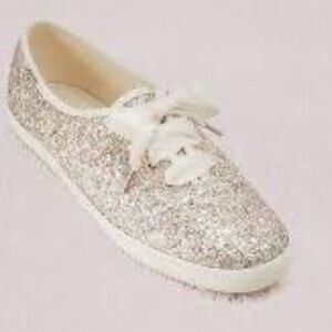 Keds Kate Spade New York  Silver Glitter Sneakers 9